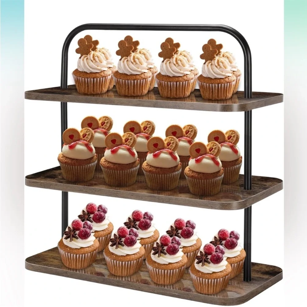 Three-Tier Wooden Cupcake Stand